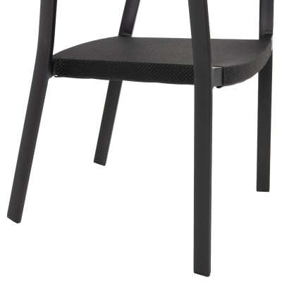 ΠΟΛΥΘΡΟΝΑ ΑΛΟΥΜΙΝΙΟΥ ART MAISON DEBRI ΜΑΥΡΟΣ ΣΚΕΛΕΤΟΣ&TEXTLINE-ΜΠΕΖ RATTAN 57,5x59x81,5Yεκ.