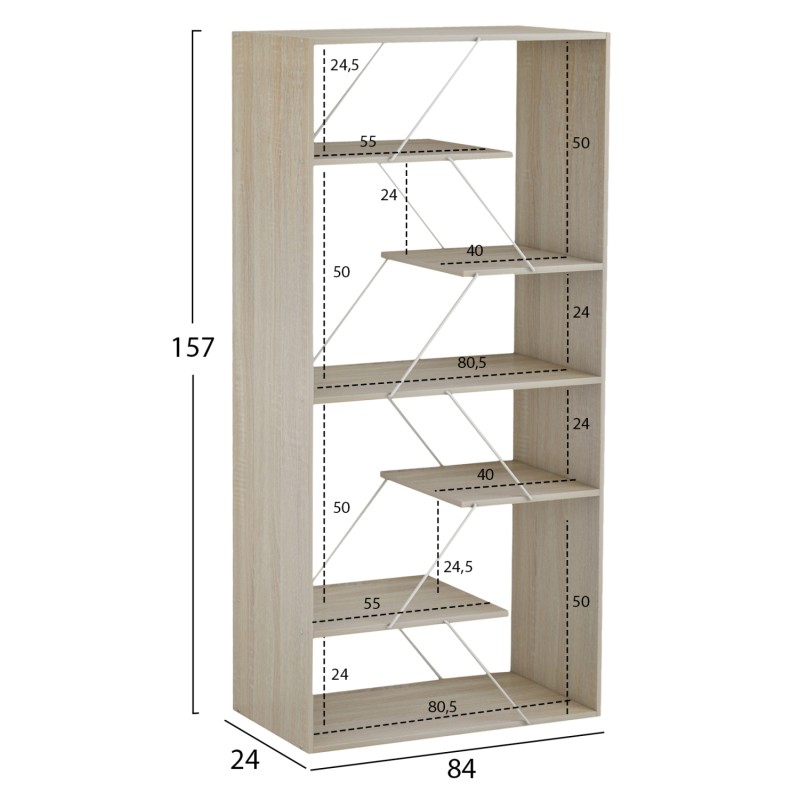 ΒΙΒΛΙΟΘΗΚΗ ART MAISON SANFRANCISCO - NATURAL WHITE (84x24x157εκ.) ΒΙΒΛΙΟΘΗΚΗ ART MAISON SANFRANCISCO - NATURAL WHITE (84x24x157εκ.)