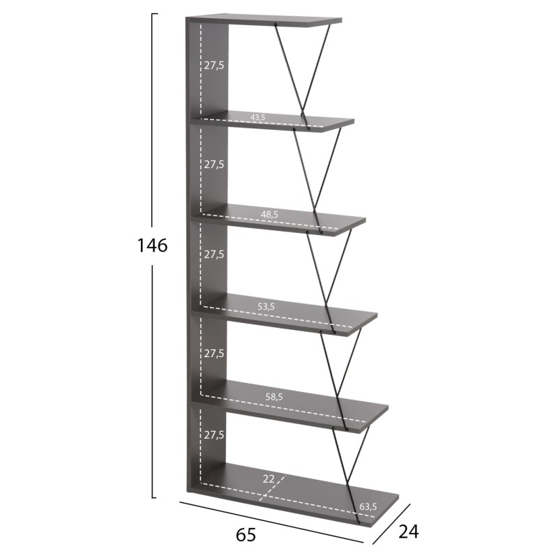 ΒΙΒΛΙΟΘΗΚΗ ART MAISON SANFRANCISCO - GRAY BLACK (65x22-24x146εκ.) ΒΙΒΛΙΟΘΗΚΗ ART MAISON SANFRANCISCO - GRAY BLACK (65x22-24x146εκ.)