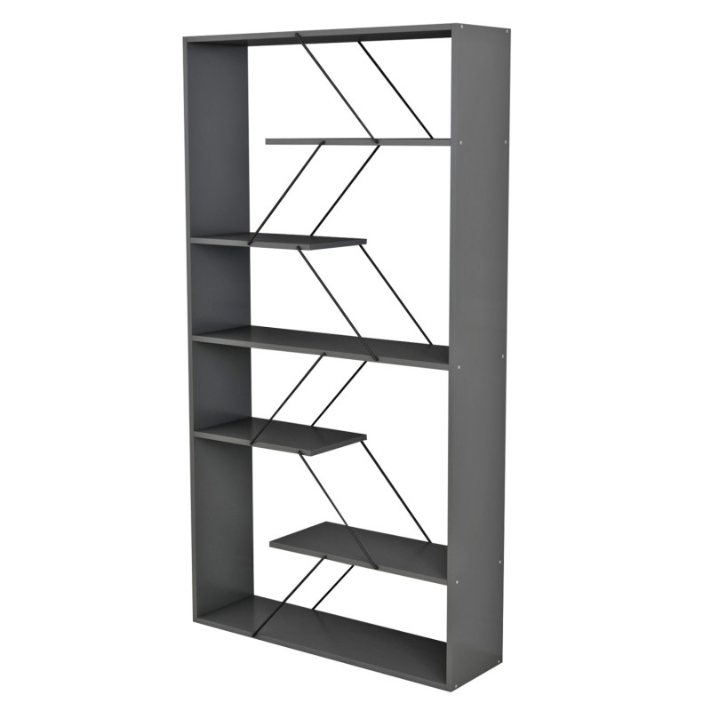 ΒΙΒΛΙΟΘΗΚΗ ART MAISON SANFRANCISCO - GRAY BLACK (84x24x157εκ.) ΒΙΒΛΙΟΘΗΚΗ ART MAISON SANFRANCISCO - GRAY BLACK (84x24x157εκ.)
