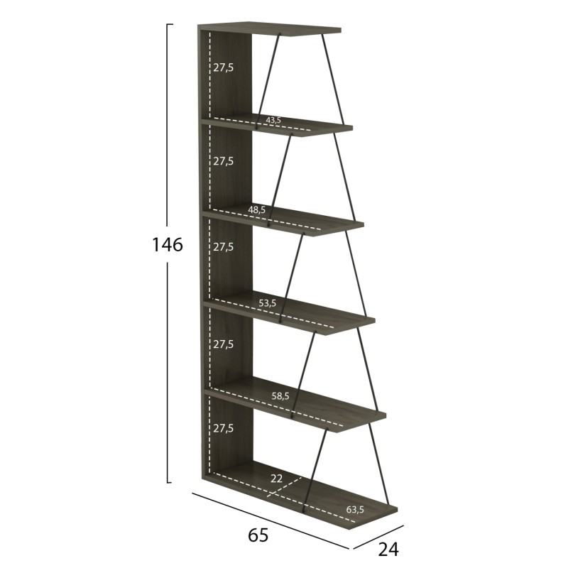 ΒΙΒΛΙΟΘΗΚΗ ART MAISON SANFRANCISCO - OLIVE GRAY BLACK (65x22-24x146εκ.) ΒΙΒΛΙΟΘΗΚΗ ART MAISON SANFRANCISCO - OLIVE GRAY BLACK (65x22-24x146εκ.)