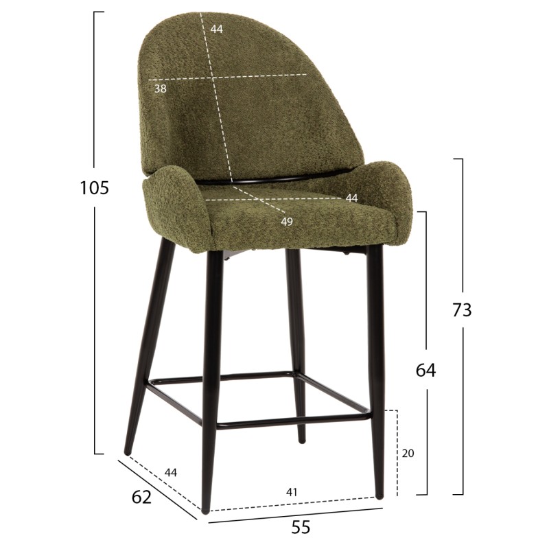 ΣΚΑΜΠΟ ΜΕΣΑΙΟΥ ΥΨΟΥΣ ART MAISON NORWICH - GREEN (55x62x105εκ.) ΣΚΑΜΠΟ ΜΕΣΑΙΟΥ ΥΨΟΥΣ ART MAISON NORWICH - GREEN (55x62x105εκ.)