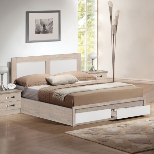 Κρεβάτι με 2 Συρτάρια Art Maison Camden - Natural White (Για Στρώμα 120x200εκ.)﻿