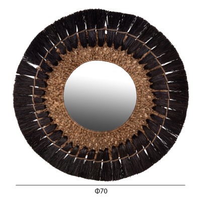 Καθρέπτης Τοίχου Art Maison Skookum - Black Natural (Φ70εκ) Καθρέπτης Τοίχου Art Maison Skookum - Black Natural (Φ70εκ)