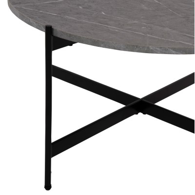 ΤΡΑΠΕΖΙ ΣΑΛΟΝΙΟΥ ART MAISON FRESNO - GRAY BLACK (Φ80x45εκ.)