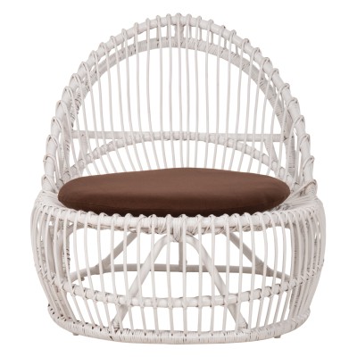 ΠΟΛΥΘΡΟΝΑ ART MAISON TALBOT RATTAN ΛΕΥΚΟ ΜΕ ΚΑΦΕ ΜΑΞΙΛΑΡΙ 80x97x85Υεκ.