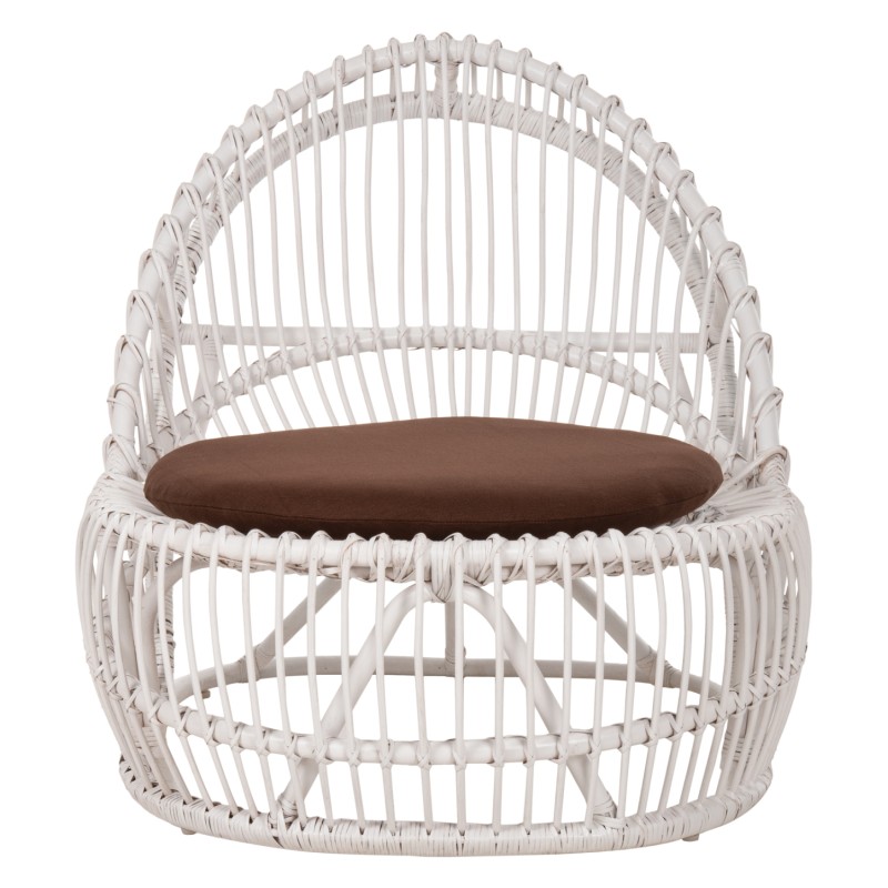 ΠΟΛΥΘΡΟΝΑ ART MAISON TALBOT RATTAN ΛΕΥΚΟ ΜΕ ΚΑΦΕ ΜΑΞΙΛΑΡΙ 80x97x85Υεκ.