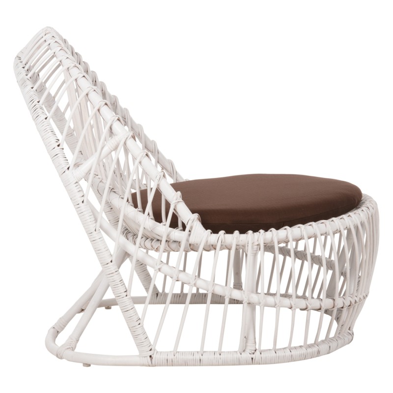 ΠΟΛΥΘΡΟΝΑ ART MAISON TALBOT RATTAN ΛΕΥΚΟ ΜΕ ΚΑΦΕ ΜΑΞΙΛΑΡΙ 80x97x85Υεκ.