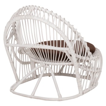ΠΟΛΥΘΡΟΝΑ ART MAISON TALBOT RATTAN ΛΕΥΚΟ ΜΕ ΚΑΦΕ ΜΑΞΙΛΑΡΙ 80x97x85Υεκ.