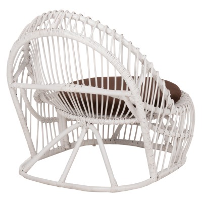 ΠΟΛΥΘΡΟΝΑ ART MAISON TALBOT RATTAN ΛΕΥΚΟ ΜΕ ΚΑΦΕ ΜΑΞΙΛΑΡΙ 80x97x85Υεκ.
