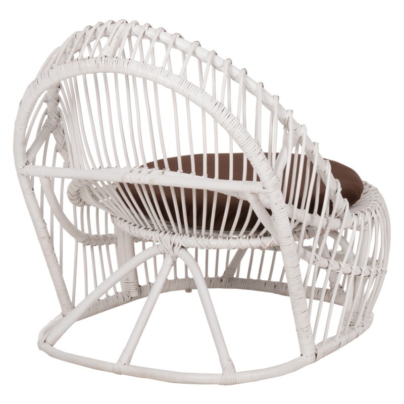 ΠΟΛΥΘΡΟΝΑ ART MAISON TALBOT RATTAN ΛΕΥΚΟ ΜΕ ΚΑΦΕ ΜΑΞΙΛΑΡΙ 80x97x85Υεκ.