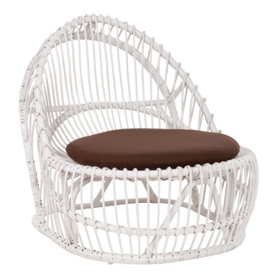 ΠΟΛΥΘΡΟΝΑ ART MAISON TALBOT RATTAN ΛΕΥΚΟ ΜΕ ΚΑΦΕ ΜΑΞΙΛΑΡΙ 80x97x85Υεκ.