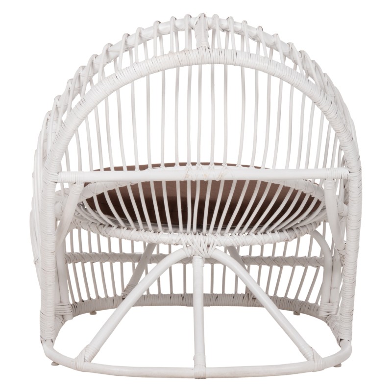 ΠΟΛΥΘΡΟΝΑ ART MAISON TALBOT RATTAN ΛΕΥΚΟ ΜΕ ΚΑΦΕ ΜΑΞΙΛΑΡΙ 80x97x85Υεκ.
