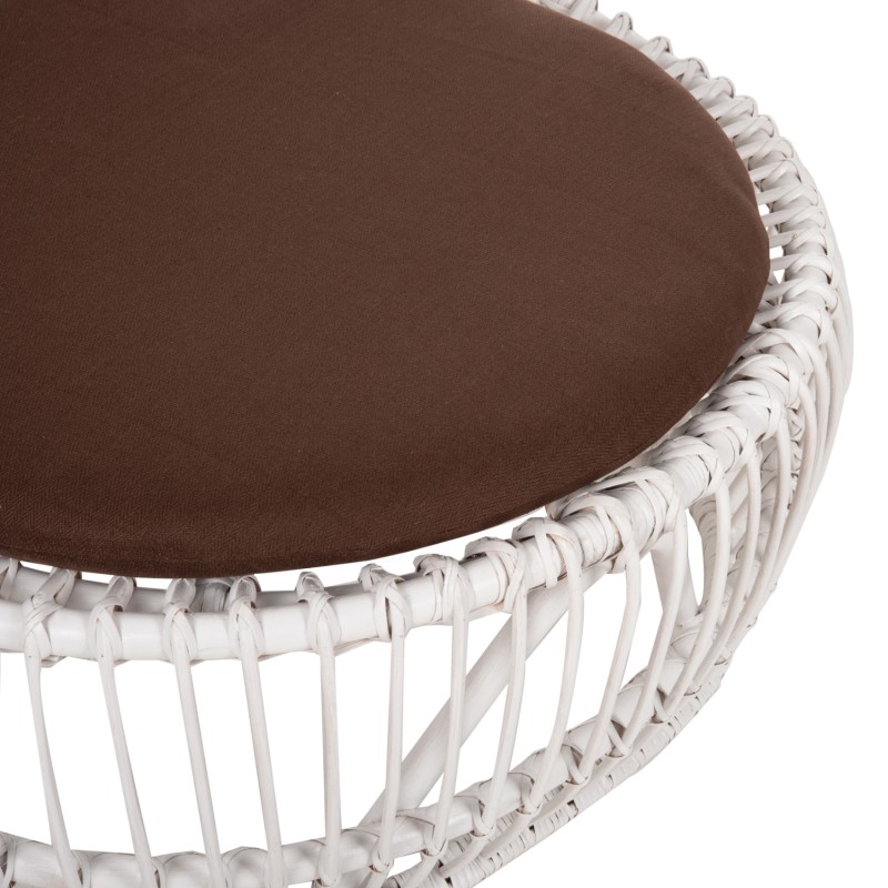 ΠΟΛΥΘΡΟΝΑ ART MAISON TALBOT RATTAN ΛΕΥΚΟ ΜΕ ΚΑΦΕ ΜΑΞΙΛΑΡΙ 80x97x85Υεκ.