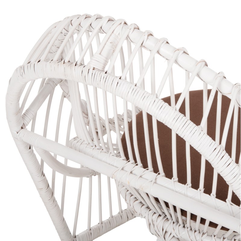 ΠΟΛΥΘΡΟΝΑ ART MAISON TALBOT RATTAN ΛΕΥΚΟ ΜΕ ΚΑΦΕ ΜΑΞΙΛΑΡΙ 80x97x85Υεκ.