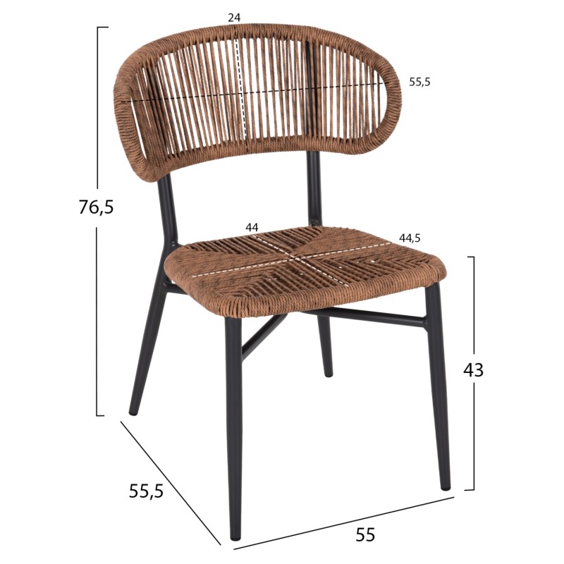 ΚΑΡΕΚΛΑ ΕΞΩΤ.ΧΩΡΟΥ ART MAISON AXEL ΑΛΟΥΜΙΝΙΟ ΣΕ ΑΝΘΡΑΚΙ-ΣΥΝΘΕΤΙΚΟ RATTAN ΓΚΡΙ 49x60x78Υεκ.