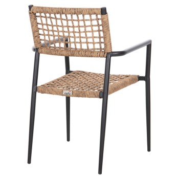 ΠΟΛΥΘΡΟΝΑ ART MAISON GAMORA ΑΛΟΥΜΙΝΙΟ ΜΑΥΡΟ ΜΕ ΣΥΝΘΕΤΙΚΟ RATTAN ΦΥΣΙΚΟ 57x59x85Υεκ.