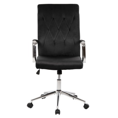 ΚΑΡΕΚΛΑ ΓΡΑΦΕΙΟΥ ART MASION FROAKIE ΜΑΥΡΟ ΒΕΛΟΥΔΟ-INOX ΒΑΣΗ 58x61x105-113Yεκ.