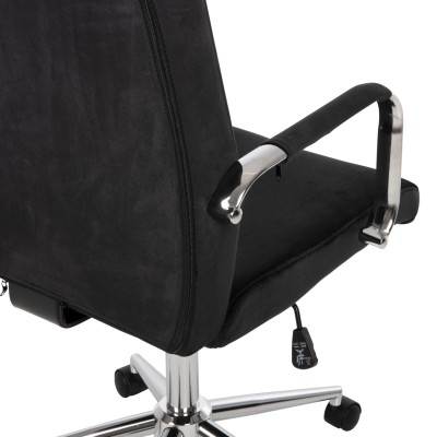 ΚΑΡΕΚΛΑ ΓΡΑΦΕΙΟΥ ART MASION FROAKIE ΜΑΥΡΟ ΒΕΛΟΥΔΟ-INOX ΒΑΣΗ 58x61x105-113Yεκ.