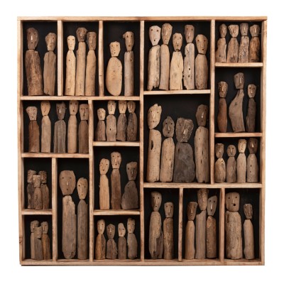 ΔΙΑΚΟΣΜΗΤΙΚΟ ΤΟΙΧΟΥ ART MAISON SWINUB ΚΑΔΡΟ ΜΕ ΦΙΓΟΥΡΕΣ ΑΠΟ DRIFTWOOD 100x6x100Υεκ.