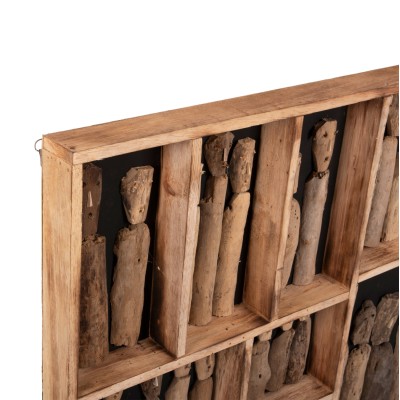 ΔΙΑΚΟΣΜΗΤΙΚΟ ΤΟΙΧΟΥ ART MAISON SWINUB ΚΑΔΡΟ ΜΕ ΦΙΓΟΥΡΕΣ ΑΠΟ DRIFTWOOD 100x6x100Υεκ.