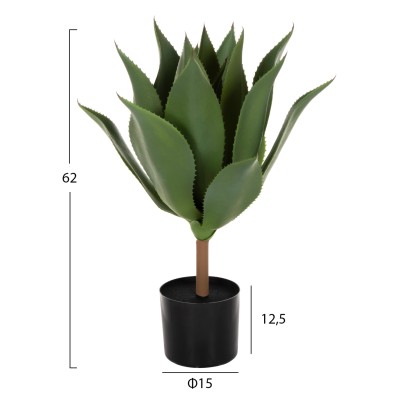 ΔΙΑΚΟΣΜΗΤΙΚΟ ΣΥΝΘΕΤΙΚΟ ΦΥΤΟ ART MAISON RIPTIDE ΠΛΑΤΥΦΥΛΛΗ ΑΓΑΥΗ ΣΕ ΓΛΑΣΤΡΑ Φ15x12,5-62Υεκ.