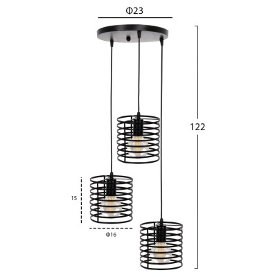 ΦΩΤΙΣΤΙΚΟ ΟΡΟΦΗΣ 3ΦΩΤΟ ART MAISON WOODLAND - BLACK (Φ23x122εκ.) ΦΩΤΙΣΤΙΚΟ ΟΡΟΦΗΣ 3ΦΩΤΟ ART MAISON WOODLAND - BLACK (Φ23x122εκ.)