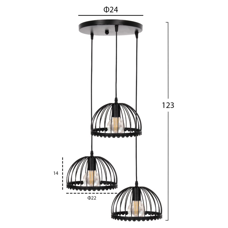ΦΩΤΙΣΤΙΚΟ ΟΡΟΦΗΣ 3ΦΩΤΟ ART MAISON WOODLAND - BLACK (Φ22x123εκ.) ΦΩΤΙΣΤΙΚΟ ΟΡΟΦΗΣ 3ΦΩΤΟ ART MAISON WOODLAND - BLACK (Φ22x123εκ.)