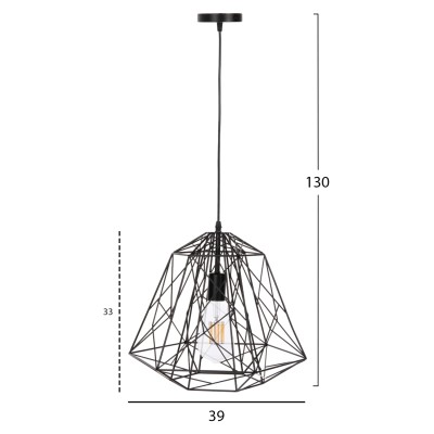 ΦΩΤΙΣΤΙΚΟ ΟΡΟΦΗΣ ART MAISON WOODLAND - BLACK (39x34x130εκ.)