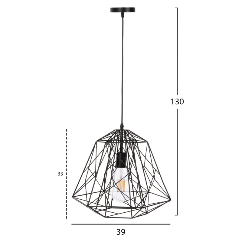 ΦΩΤΙΣΤΙΚΟ ΟΡΟΦΗΣ ART MAISON WOODLAND - BLACK (39x34x130εκ.)