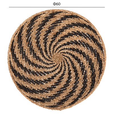 ΔΙΑΚΟΣΜΗΤΙΚΟ ΤΟΙΧΟΥ ΣΤΡΟΓΓΥΛΟ ART MAISON SWIRLIX ΣΠΙΡΑΛ ΟΨΗ-SEAGRASS ΣΕ ΜΑΥΡΟ-ΦΥΣΙΚΟ Φ61x3εκ.