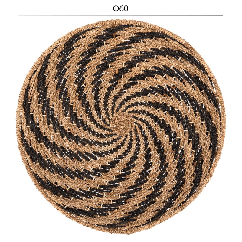 ΔΙΑΚΟΣΜΗΤΙΚΟ ΤΟΙΧΟΥ ΣΤΡΟΓΓΥΛΟ ART MAISON SWIRLIX ΣΠΙΡΑΛ ΟΨΗ-SEAGRASS ΣΕ ΜΑΥΡΟ-ΦΥΣΙΚΟ Φ61x3εκ.