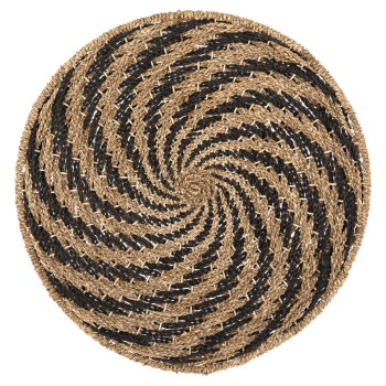 ΔΙΑΚΟΣΜΗΤΙΚΟ ΤΟΙΧΟΥ ΣΤΡΟΓΓΥΛΟ ART MAISON SWIRLIX ΣΠΙΡΑΛ ΟΨΗ-SEAGRASS ΣΕ ΜΑΥΡΟ-ΦΥΣΙΚΟ Φ61x3εκ.