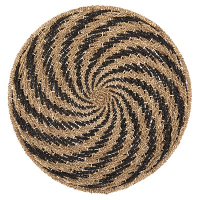 ΔΙΑΚΟΣΜΗΤΙΚΟ ΤΟΙΧΟΥ ΣΤΡΟΓΓΥΛΟ ART MAISON SWIRLIX ΣΠΙΡΑΛ ΟΨΗ-SEAGRASS ΣΕ ΜΑΥΡΟ-ΦΥΣΙΚΟ Φ61x3εκ.