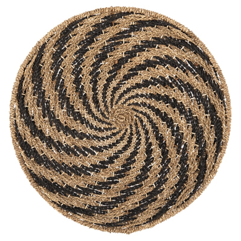 ΔΙΑΚΟΣΜΗΤΙΚΟ ΤΟΙΧΟΥ ΣΤΡΟΓΓΥΛΟ ART MAISON SWIRLIX ΣΠΙΡΑΛ ΟΨΗ-SEAGRASS ΣΕ ΜΑΥΡΟ-ΦΥΣΙΚΟ Φ61x3εκ.