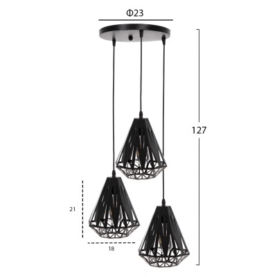 ΦΩΤΙΣΤΙΚΟ ΟΡΟΦΗΣ 3ΦΩΤΟ ART MAISON WOODLAND - BLACK (Φ23x127εκ.) ΦΩΤΙΣΤΙΚΟ ΟΡΟΦΗΣ 3ΦΩΤΟ ART MAISON WOODLAND - BLACK (Φ23x127εκ.)