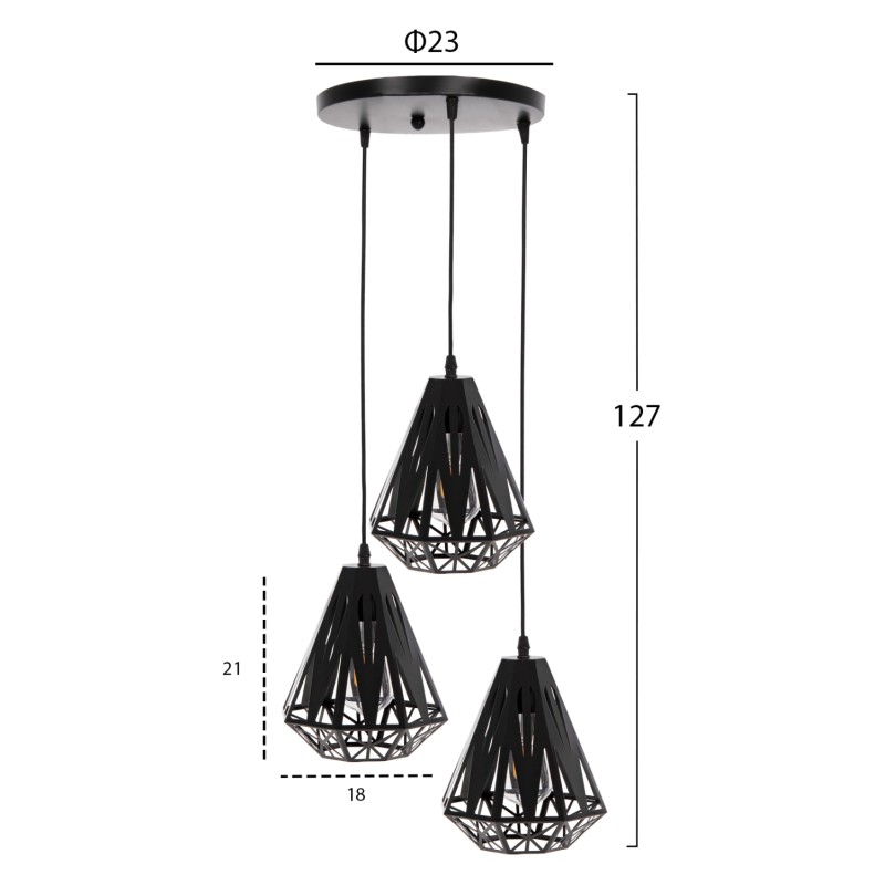 ΦΩΤΙΣΤΙΚΟ ΟΡΟΦΗΣ 3ΦΩΤΟ ART MAISON WOODLAND - BLACK (Φ23x127εκ.) ΦΩΤΙΣΤΙΚΟ ΟΡΟΦΗΣ 3ΦΩΤΟ ART MAISON WOODLAND - BLACK (Φ23x127εκ.)