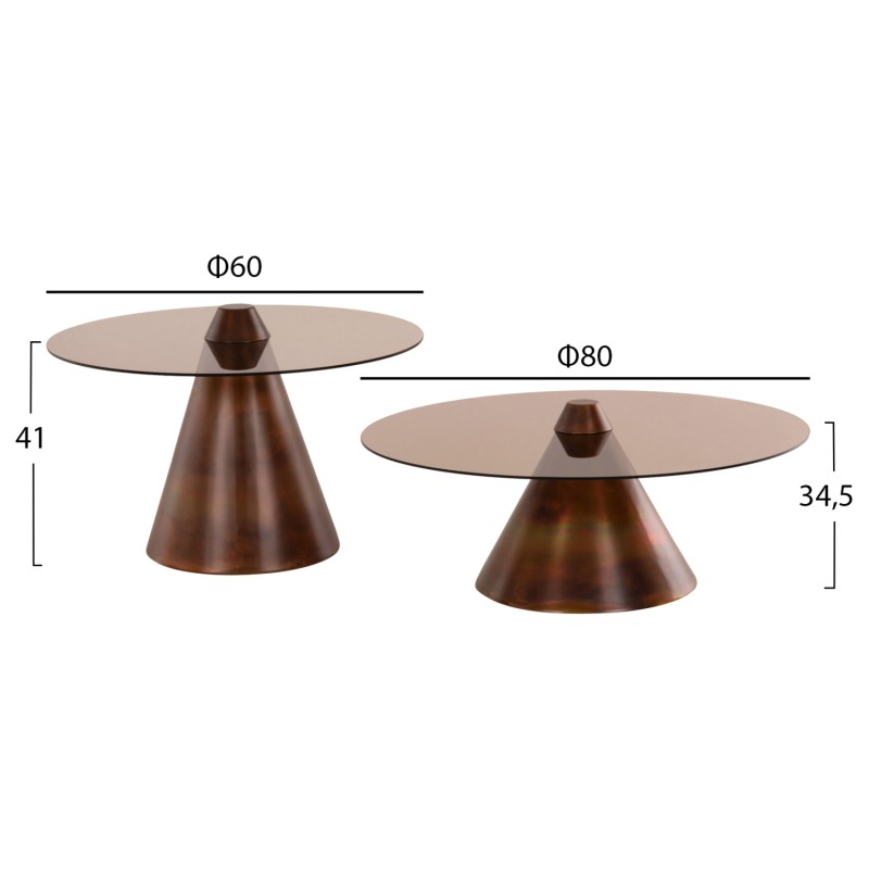 ΤΡΑΠΕΖΙA ΣΑΛΟΝΙΟΥ ART MAISON HUMENE - BRONZE (Φ80&Φ60εκ.) ΤΡΑΠΕΖΙA ΣΑΛΟΝΙΟΥ ART MAISON HUMENE - BRONZE (Φ80&Φ60εκ.)