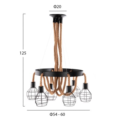 ΦΩΤΙΣΤΙΚΟ ΟΡΟΦΗΣ 6ΦΩΤΟ ART MAISON WHITTIER - BLACK NATURAL (Φ54-60x125εκ.) ΦΩΤΙΣΤΙΚΟ ΟΡΟΦΗΣ 6ΦΩΤΟ ART MAISON WHITTIER - BLACK NATURAL (Φ54-60x125εκ.)