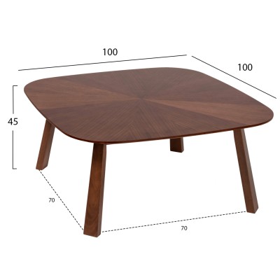 ΤΡΑΠΕΖΙ ΣΑΛΟΝΙΟΥ ART MAISON FULLERTON - WALNUT (100x100x45εκ.)