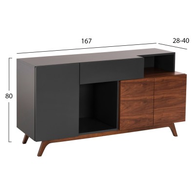 ΜΠΟΥΦΕΣ ART MAISON CONCORD - WALNUT GRAY (167x28-40x80εκ.) ΜΠΟΥΦΕΣ ART MAISON CONCORD - WALNUT GRAY (167x28-40x80εκ.)