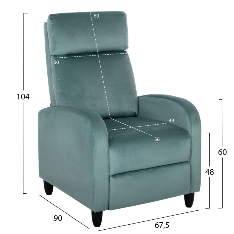 Πολυθρόνα Relax Art Maison London - Light Green (67,5x90x104εκ.) Πολυθρόνα Relax Art Maison London - Light Green (67,5x90x104εκ.)