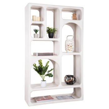ΒΙΒΛΙΟΘΗΚΗ ART MAISON ODDISH ΜΑΣΙΦ ΞΥΛΟ MANGO ΣΕ ΛΕΥΚΟ ΧΡΩΜΑ 100x35x165Yεκ.