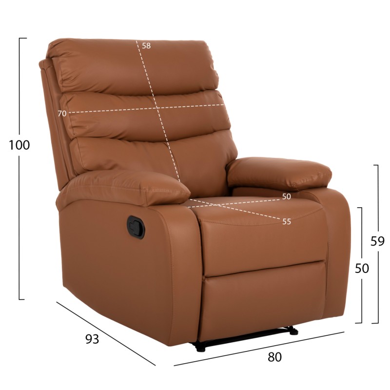 Πολυθρόνα Relax Art Maison New York - Brown (80x93x100εκ) Πολυθρόνα Relax Art Maison New York - Brown (80x93x100εκ)