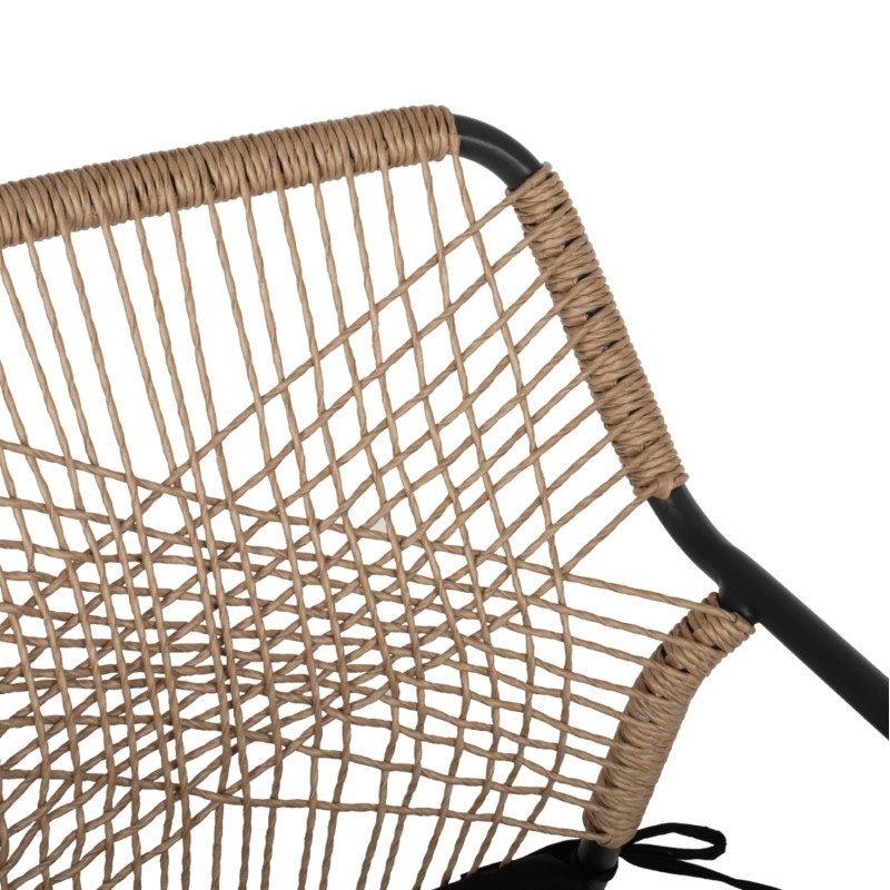 ΠΟΛΥΘΡΟΝΑ ΑΛΟΥΜΙΝΙΟΥ ART MAISON HARDBALL ΣΚΟΥΡΟΣ ΓΚΡΙ ΣΚΕΛΕΤΟΣ ΜΕ WICKER ΜΠΕΖ & ΜΑΥΡΟ ΜΑΞΙΛΑΡΙ