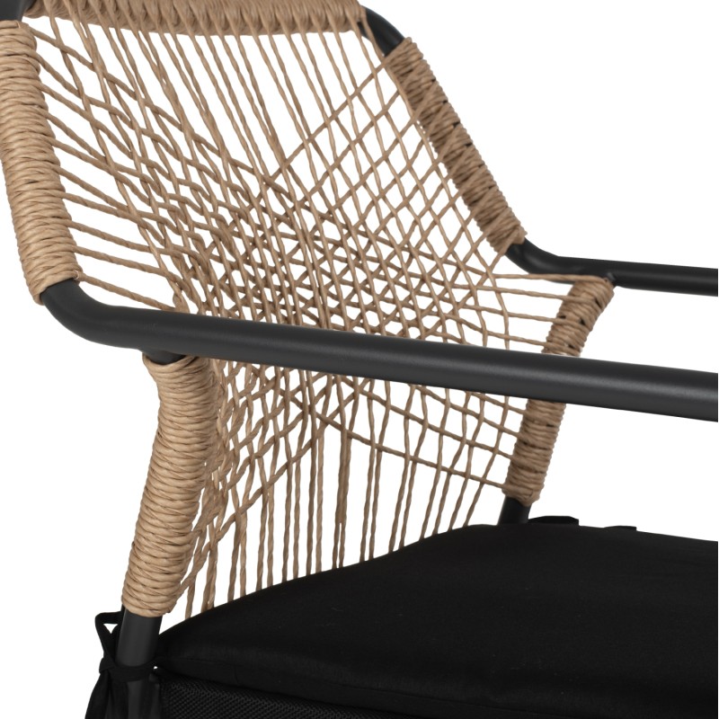 ΠΟΛΥΘΡΟΝΑ ΑΛΟΥΜΙΝΙΟΥ ART MAISON HARDBALL ΣΚΟΥΡΟΣ ΓΚΡΙ ΣΚΕΛΕΤΟΣ ΜΕ WICKER ΜΠΕΖ & ΜΑΥΡΟ ΜΑΞΙΛΑΡΙ