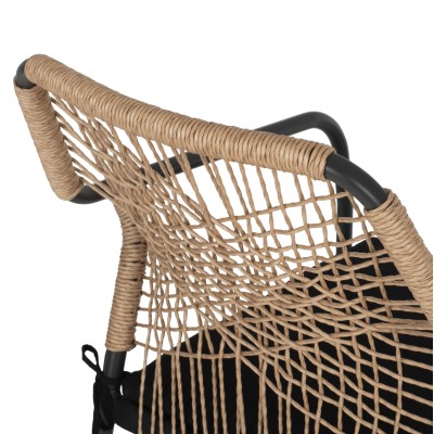 ΠΟΛΥΘΡΟΝΑ ΑΛΟΥΜΙΝΙΟΥ ART MAISON HARDBALL ΣΚΟΥΡΟΣ ΓΚΡΙ ΣΚΕΛΕΤΟΣ ΜΕ WICKER ΜΠΕΖ & ΜΑΥΡΟ ΜΑΞΙΛΑΡΙ