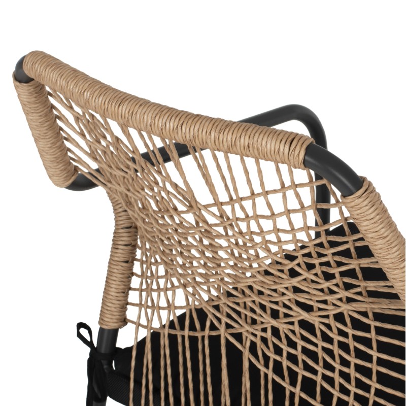 ΠΟΛΥΘΡΟΝΑ ΑΛΟΥΜΙΝΙΟΥ ART MAISON HARDBALL ΣΚΟΥΡΟΣ ΓΚΡΙ ΣΚΕΛΕΤΟΣ ΜΕ WICKER ΜΠΕΖ & ΜΑΥΡΟ ΜΑΞΙΛΑΡΙ