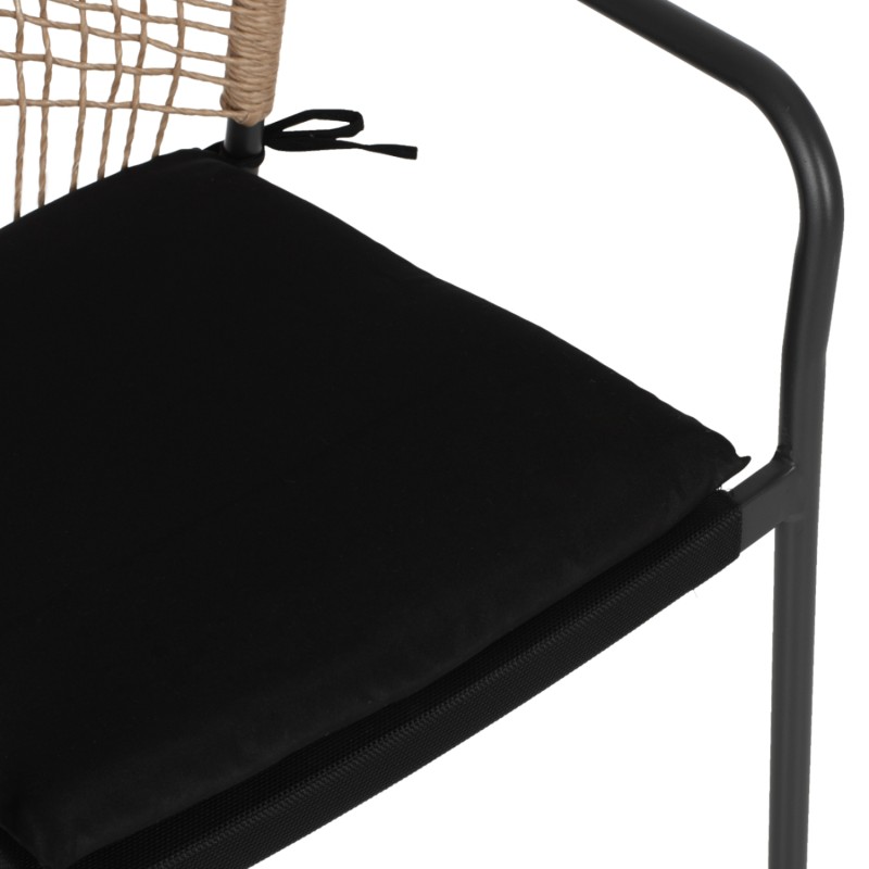 ΠΟΛΥΘΡΟΝΑ ΑΛΟΥΜΙΝΙΟΥ ART MAISON HARDBALL ΣΚΟΥΡΟΣ ΓΚΡΙ ΣΚΕΛΕΤΟΣ ΜΕ WICKER ΜΠΕΖ & ΜΑΥΡΟ ΜΑΞΙΛΑΡΙ