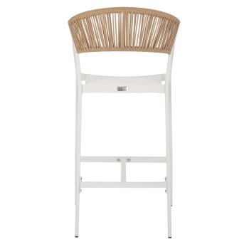 ΣΚΑΜΠΟ ART MAISON NAPERVILLE ΑΛΟΥΜΙΝΙΟΥ ΛΕΥΚΟ ΜΕ ΜΠΡΑΤΣΑ RATTAN & TEXTLINE 56x58x105Yεκ.